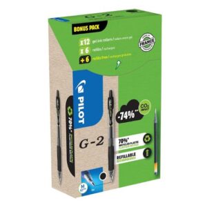 Gelpenna PILOT G2 Plus svart 12+12/fp