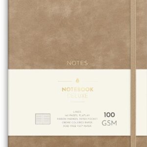 Ant.bok BURDE Deluxe A5 linj smooth beig