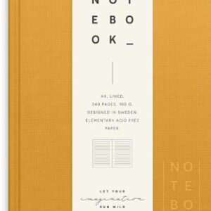 Ant.bok BURDE A5 textil linj senapsgul