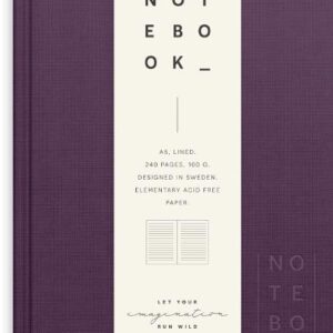 Ant.bok BURDE A5 textil linjerad lila