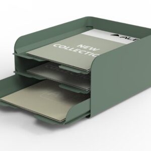Brevkorg ALBA metall 3-facks A4 grön