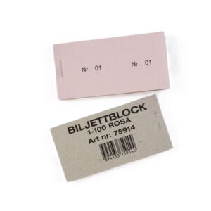 Biljettblock 1-100 rosa