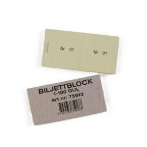 Biljettblock 1-100 gul