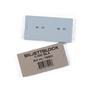 Biljettblock 1-100 blå