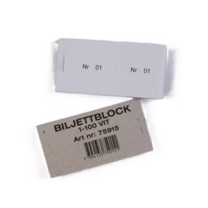 Biljettblock 1-100 vit