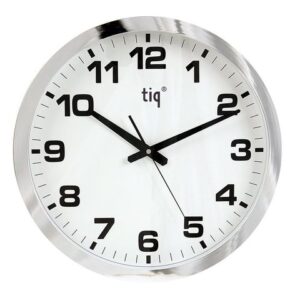 Väggur TIQ Ø40cm silver tystgående