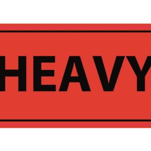 Varningsetikett Heavy 1000/rl