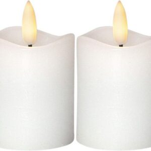 Blockljus STAR T Flamme LED 7,5cm vit