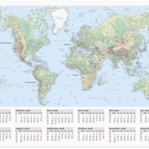 Väggblad Världskarta 2026