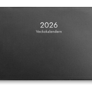 Veckokalender 2026 plast svart
