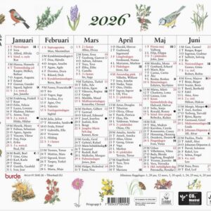 Väggkalender Lilla Naturalmanackan 2026