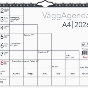 Väggkalender Väggagenda A4 2026