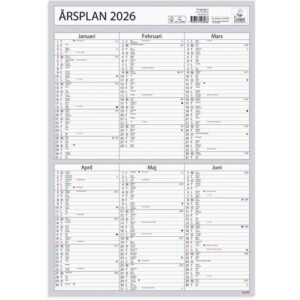 Väggkalender Årsplan 2026