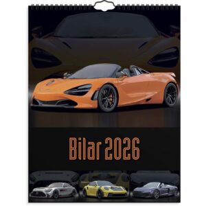 Väggkalender Bilar 2026
