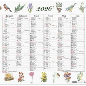 Väggkalender Stora Naturalmanackan 2026