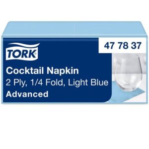 Servett TORK Cocktail 2-lag ljblå 200/fp