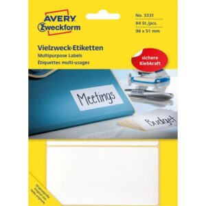 Etikett AVERY handskriv 98x51 vit 84/fp