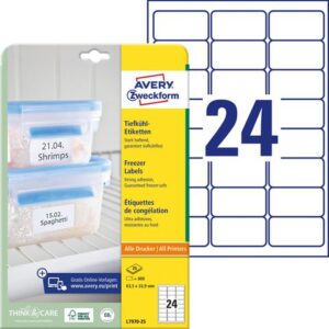 Etikett AVERY Freezer 63.5x33.9mm 600/fp