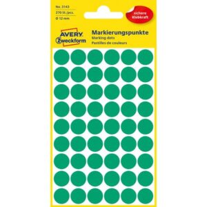 Färgkodningsprick AVERY Ø12mm grön270/fp