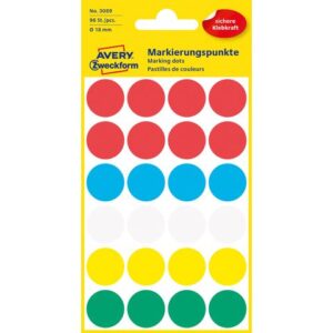 Färgkodningsprick AVERY Ø18mm färg 96/fp