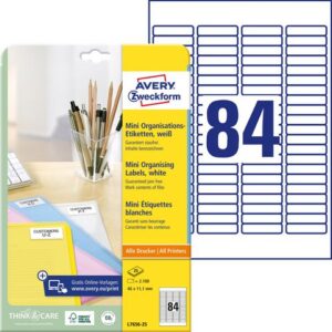 Etikett AVERY 46x11,1mm 2100/fp