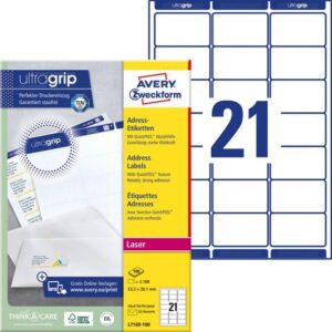Etikett AVERY UG 63,5x38,1mm 2100/fp