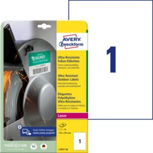 Etikett AVERY Stretch 210x297mm 10/fp