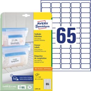 Etikett AVERY Freezer 38,1x21,2 1625/fp