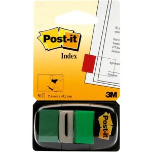Index POST-IT 25,4x43,2mm grön 50/fp