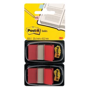Index POST-IT 25,4x43,2mm röd 100/fp