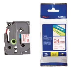 Tape BROTHER TZE252 24mm röd på vit