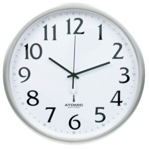 Väggur TIQ radiokontrollerat Ø35cm silv