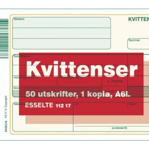 Blankett kvittens A6L 2x50 blad kopia