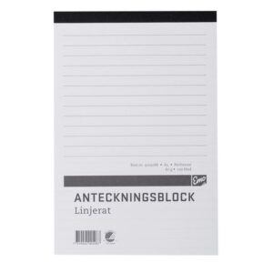 Anteckningsblock A5 100 blad perf linj