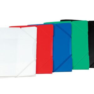 Gummibandsmapp plast 3-klaff A4 vit