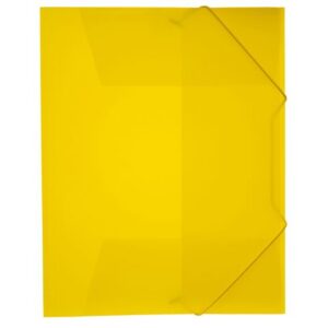 Gummibandsmapp plast 3-kl A4 transp/gul