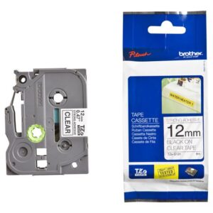 Tape BROTHER TZES131 12mm svart på klar