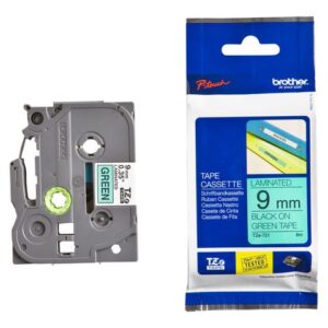 Tape BROTHER TZE721 9mm svart på grön