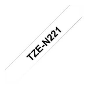 Tape BROTHER TZEN221 9mm svart på vit