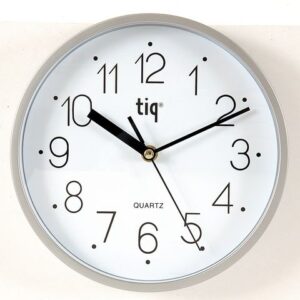 Väggur TIQ Ø22,5cm silver