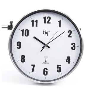 Väggur TIQ radiokontrollerat Ø38cm silv