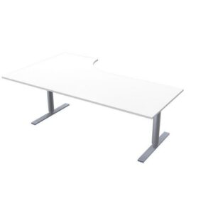 Bord El höger 200x120cm vitlaminat/grå