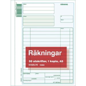 Blankett räkning med kopia A5 50 blad