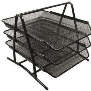 Brevkorg metall 3-facks svart