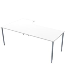 Bord höger 200x120cm vitlaminat/grå