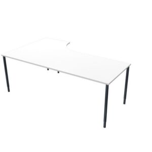 Bord höger 200x120cm vitlaminat/svart