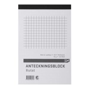 Anteckningsblock A6 100 blad perf rutat