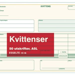 Blankett kvittens A5L 50 blad