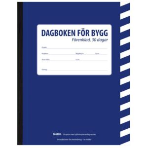 Dagboken för bygg förenklad A5 30 dagar