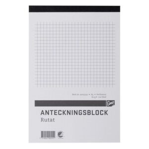 Anteckningsblock A5 100 blad perf rutat